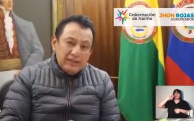 Jhon Rojas, Gobernador de Nariño dio positivo para Covid-19.