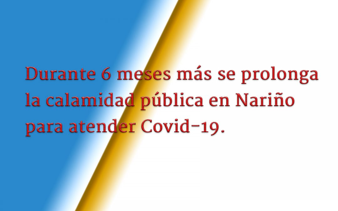 Mario Benavides Jiménez, gerente para emergencia por coronavirus en Nariño, manifestó que se le ha solicitado al Gobernador John Rojas mantener las acciones por calamidad pública, durante 6 meses más…