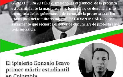 El ipialeño Gonzalo Bravo Pérez, primer mártir estudiantil en Colombia.