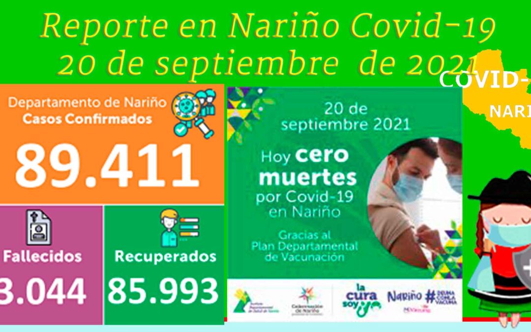 En lo que va corrido septiembre Nariño ha reportado tres días con cero fallecidos por la Covid-19.