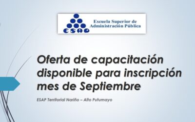 Capacitación gratuita en septiembre ofrece la ESAP