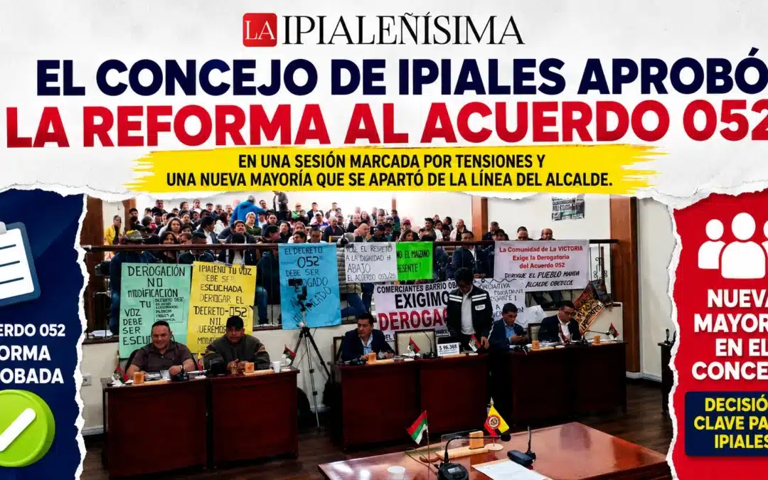 Concejo de Ipiales aprobó reforma al Acuerdo 052 en medio de divisiones y una nueva coalición impulsó cambios en las tarifas de alumbrado público