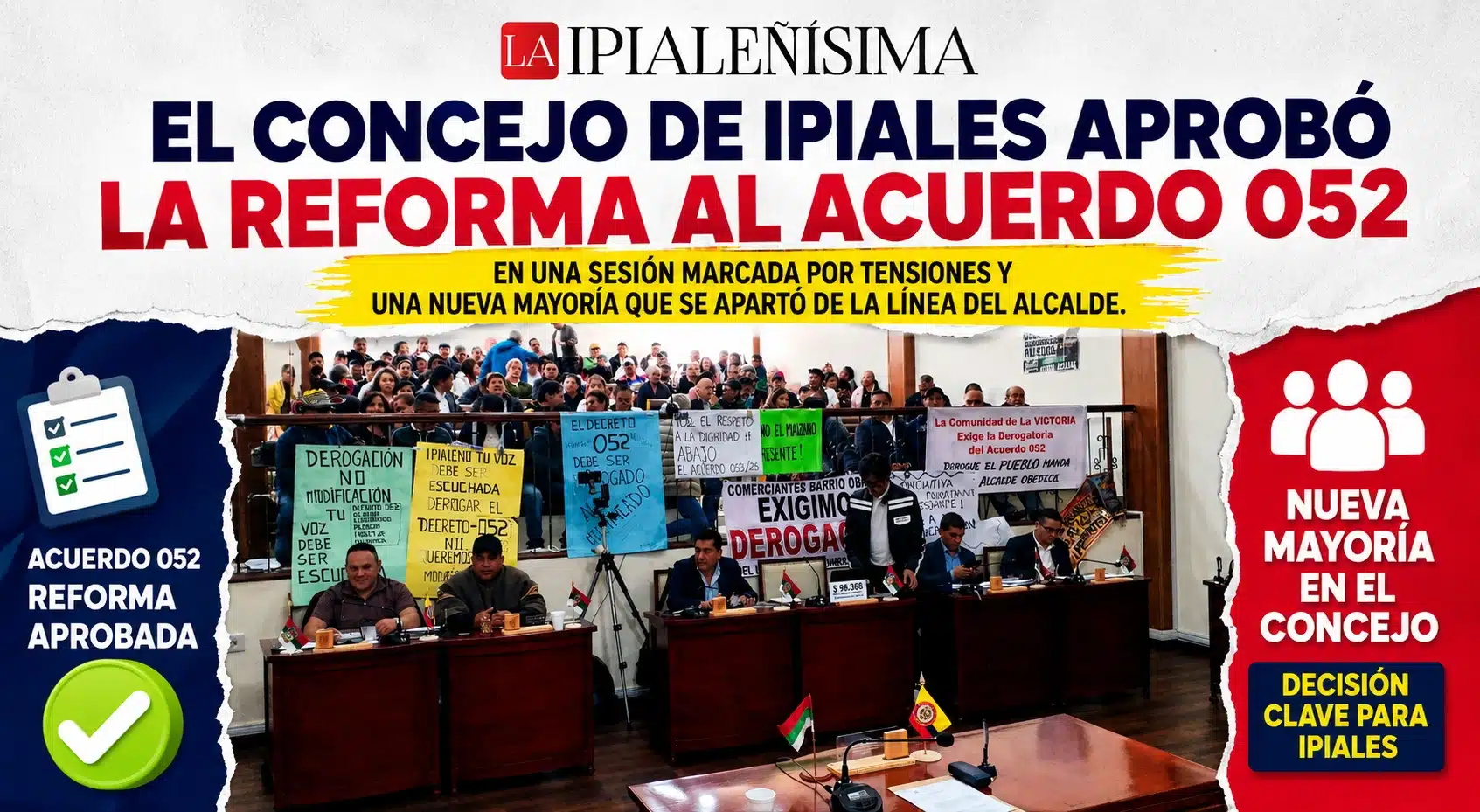 Concejo de Ipiales aprobó reforma al Acuerdo 052 en medio de divisiones y una nueva coalición impulsó cambios en las tarifas de alumbrado público