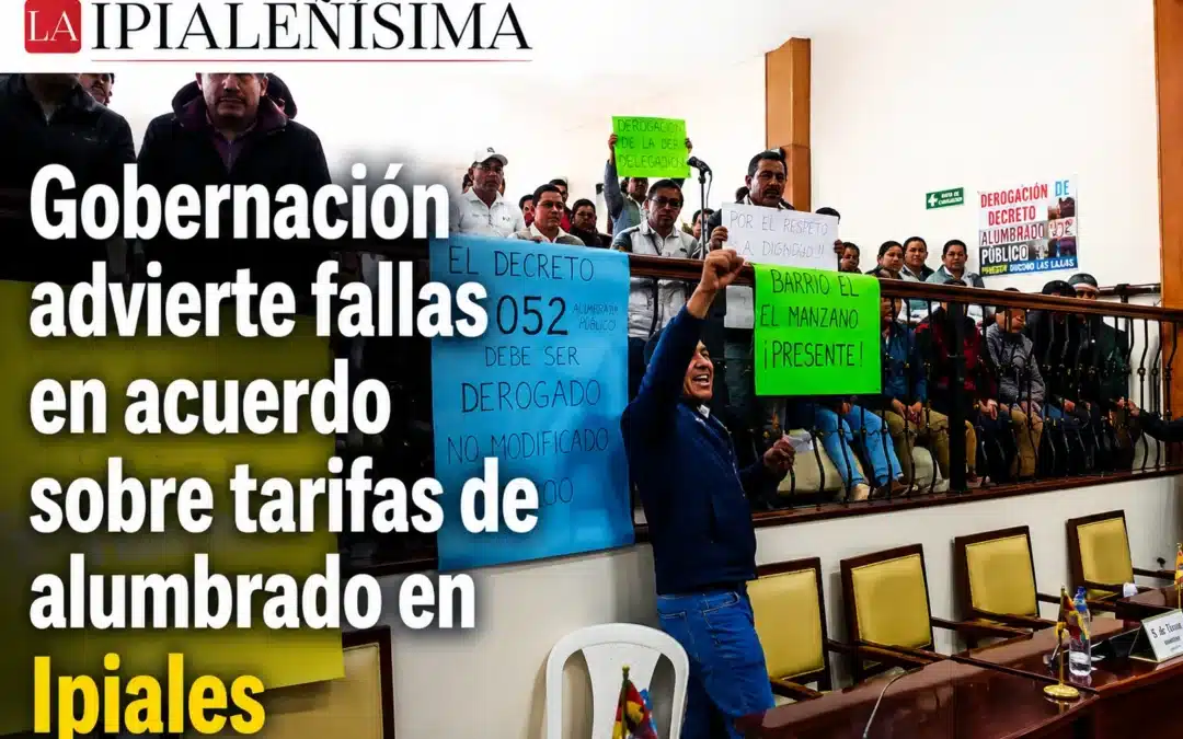 Gobernación pone en duda el acuerdo sobre alumbrado público, mientras tanto las tarifas continúan vigentes